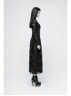 Gothic Female Retro Black Rose Lace-up Mesh Dress