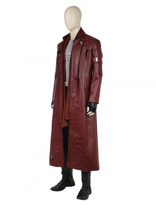 Guardians Of The Galaxy Vol 2 Star-Lord Peter Jason Quill Halloween Cosplay Costume Red Long Windbreaker Full Set