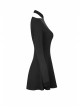 Gothic Female Black Cross Hollow Long Sleeve Elastic Elegant Dress