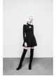 Gothic Female Black Cross Hollow Long Sleeve Elastic Elegant Dress