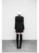 Gothic Female Black Cross Hollow Long Sleeve Elastic Elegant Dress