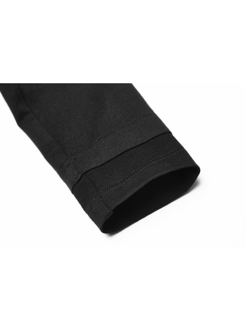 Gothic Female Black Cross Hollow Long Sleeve Elastic Elegant Dress