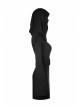 Gothic Witch Black Elastic Hooded Metal Belt Dress
