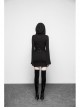 Gothic Witch Black Elastic Hooded Metal Belt Dress