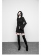 Gothic Witch Black Elastic Hooded Metal Belt Dress