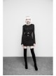 Gothic Witch Black Elastic Hooded Metal Belt Dress