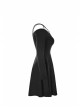 Gothic Female Black Elastic Strap Binding Close Fitting Dress
