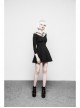 Gothic Female Black Elastic Strap Binding Close Fitting Dress