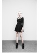 Gothic Female Black Elastic Strap Binding Close Fitting Dress