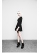 Gothic Female Black Elastic Strap Binding Close Fitting Dress