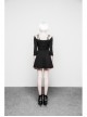 Gothic Female Black Elastic Strap Binding Close Fitting Dress