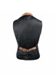 Golden Hand Sew Buttons Back Loop Fake Two Pieces Brown Gothic Jacquard Waistcoat