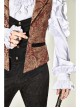 Golden Hand Sew Buttons Back Loop Fake Two Pieces Brown Gothic Jacquard Waistcoat