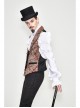 Golden Hand Sew Buttons Back Loop Fake Two Pieces Brown Gothic Jacquard Waistcoat