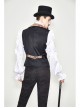 Golden Hand Sew Buttons Back Loop Fake Two Pieces Brown Gothic Jacquard Waistcoat