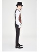 Golden Hand Sew Buttons Back Loop Fake Two Pieces Brown Gothic Jacquard Waistcoat