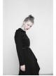 Gothic Female Black Hooded Irregular Hem Dress With Belt