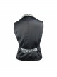 Golden Hand Sew Buttons Back Loop Fake Two Pieces Gray Gothic Jacquard Waistcoat