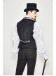 Golden Hand Sew Buttons Back Loop Fake Two Pieces Gray Gothic Jacquard Waistcoat