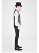 Golden Hand Sew Buttons Back Loop Fake Two Pieces Gray Gothic Jacquard Waistcoat