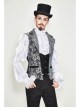 Golden Hand Sew Buttons Back Loop Fake Two Pieces Gray Gothic Jacquard Waistcoat