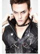 Black And Silver Axe-Shaped Loops Feather Leather Embroidered Lace-Up Punk Waistcoat