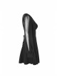 Gothic Female Black V Neck High Waist Lace Dress