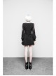 Gothic Female Black V Neck High Waist Lace Dress