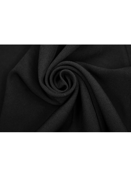 Gothic Female Black V Neck High Waist Lace Dress