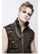 Brown Asymmetrical Bullet Belt 3D Pocket Leather Loop Rivet Back Lace-Up Punk Waistcoat