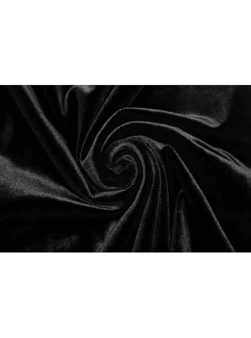 Gothic Female Dark Velvet Lace Stitching Elastic Dress