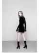 Gothic Female Dark Velvet Lace Stitching Elastic Dress