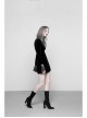 Gothic Female Dark Velvet Lace Stitching Elastic Dress