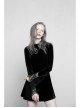 Gothic Female Dark Velvet Lace Stitching Elastic Dress