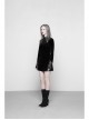 Gothic Female Dark Velvet Lace Stitching Elastic Dress