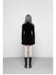 Gothic Female Dark Velvet Lace Stitching Elastic Dress