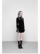 Gothic Female Dark Velvet Lace Stitching Elastic Dress