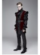 Velveteen Splice Jacquard Medium Waist Belt Metal Buckle Gray Gothic Length Waistcoat