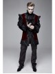 Velveteen Splice Jacquard Medium Waist Belt Metal Buckle Gray Gothic Length Waistcoat