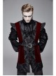 Velveteen Splice Jacquard Medium Waist Belt Metal Buckle Gray Gothic Length Waistcoat