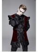Velveteen Splice Jacquard Medium Waist Belt Metal Buckle Gray Gothic Length Waistcoat