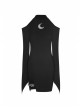 Gothic Female Black Off The Shoulder Moon Printed Slim Fitting Dress