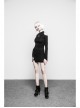 Gothic Female Black Off The Shoulder Moon Printed Slim Fitting Dress