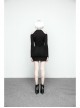 Gothic Female Black Off The Shoulder Moon Printed Slim Fitting Dress