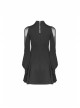 Gothic Black High Neck Inverted Heart Lace Stitching Elastic Dress