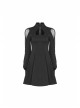 Gothic Black High Neck Inverted Heart Lace Stitching Elastic Dress