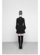 Gothic Black High Neck Inverted Heart Lace Stitching Elastic Dress