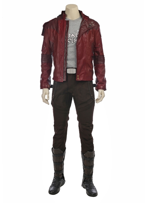 Guardians Of The Galaxy Vol 2 Star-Lord Peter Jason Quill Halloween Cosplay Costume Red Short Jacket Full Set