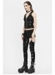 Asymmetrical Design V-Neck Splice Mesh Heavy Metal Black Punk Waistcoat