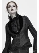 Black 3D Jacquard Low Collar Gothic Velvet Waistcoat